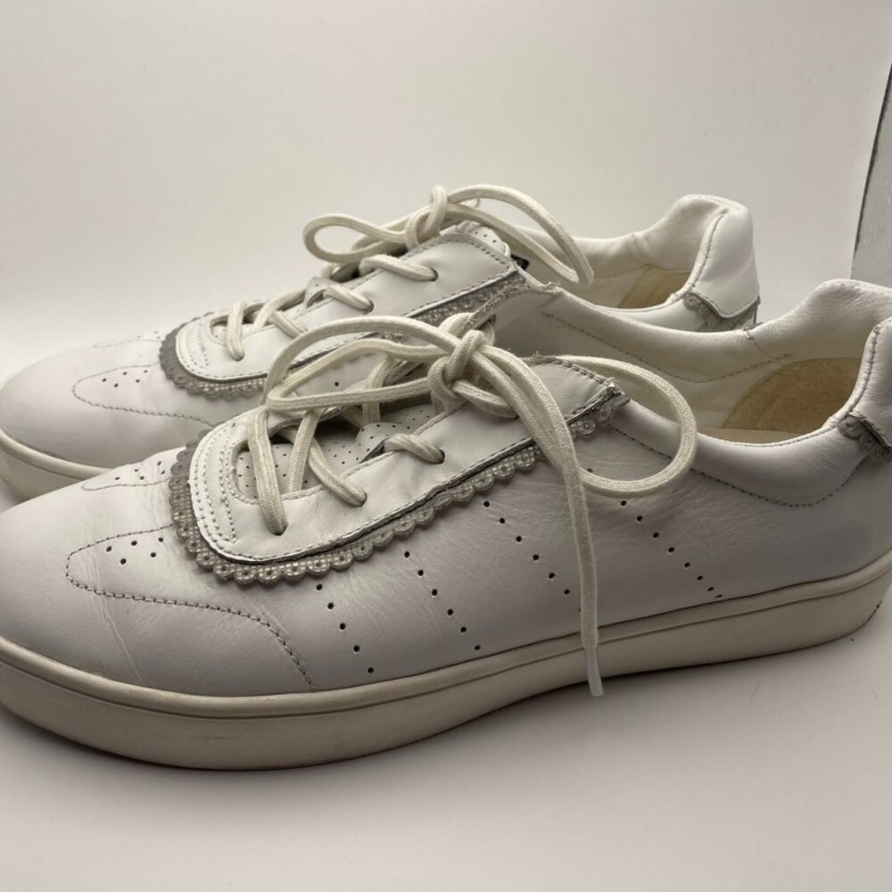 Spenco Women's White Leather Tennis Shoes VGUC Leather Comfort Daily Size 10 B